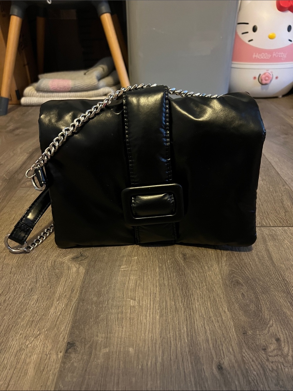 Nwt Zara black puffy bag